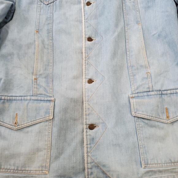 Vintage Lee Storm Rider Jacket Mens Large Sherpa Lined Workwear Thrashed 80s - Picture 6 of 14